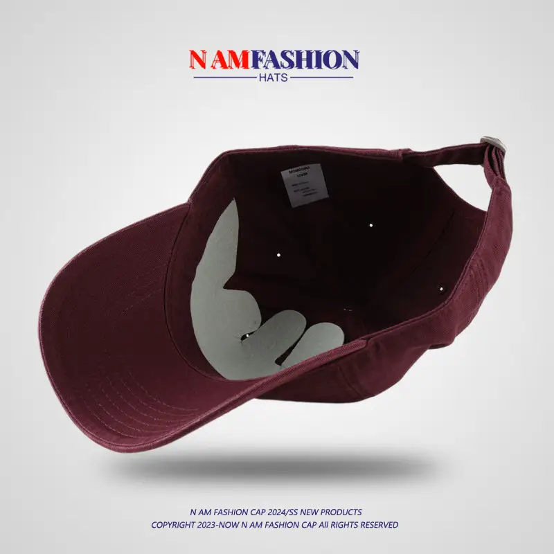 Maroon Cotton Baseball Cap for Men Women Summer — feature 12