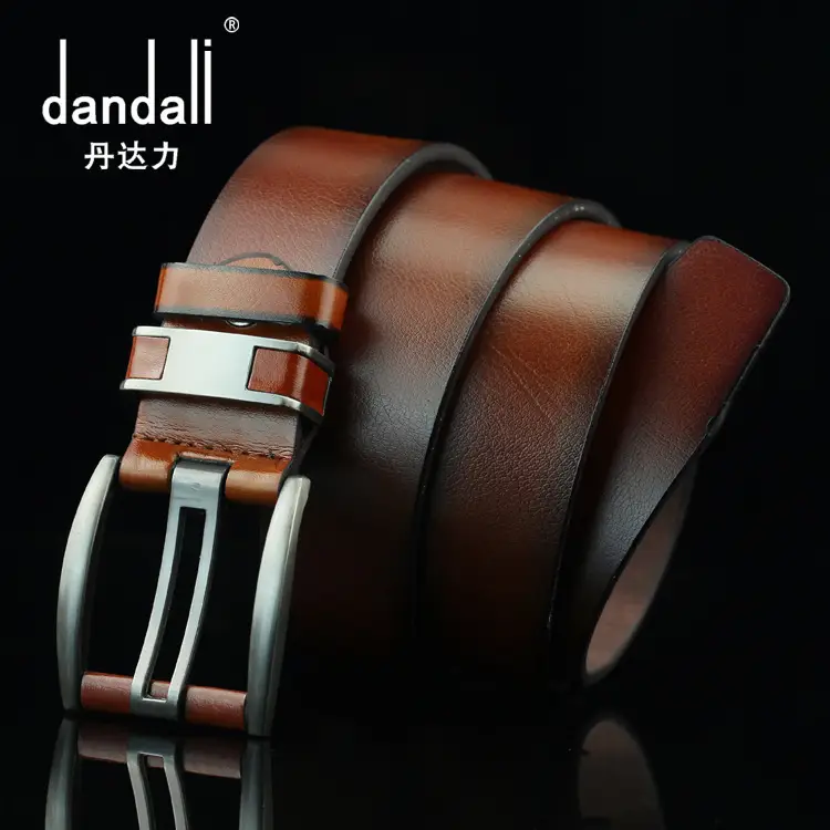 Men's Retro Pin Buckle Belt Brown Microfiber - Image 5