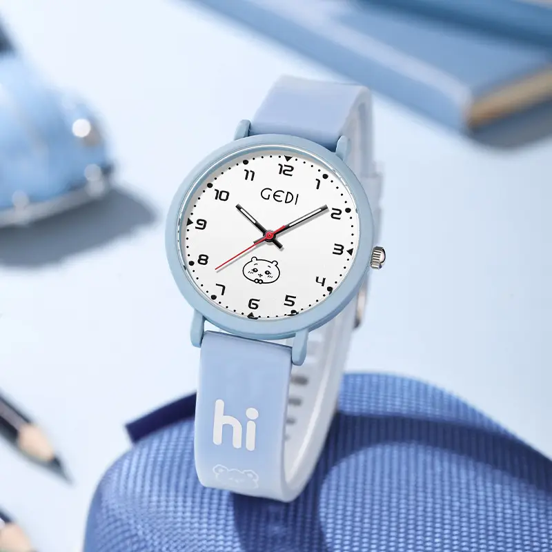 Pink Cartoon Silicone Watch for Girls Junior High