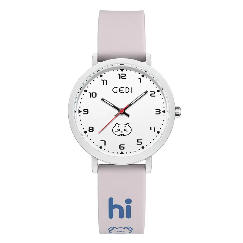 Pink Cartoon Silicone Watch for Girls Junior High