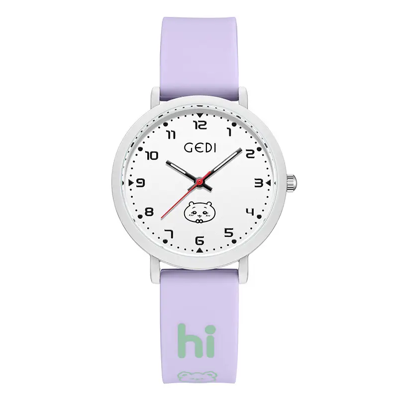 Pink Cartoon Silicone Watch for Girls Junior High