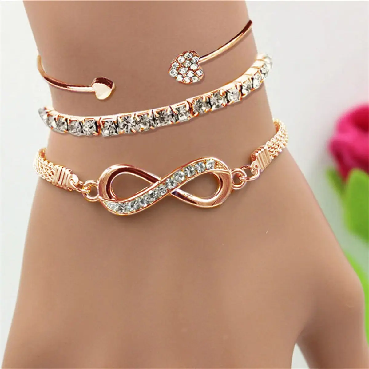 European & American Cross-Border Love Knotted Bracelet Set — feature 8