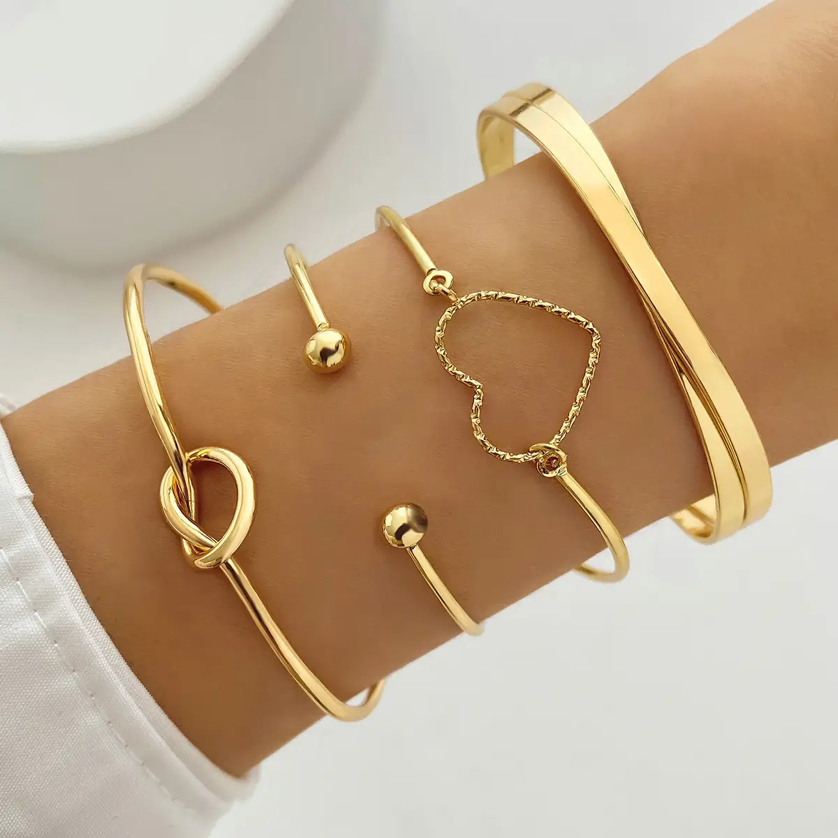 European & American Cross-Border Love Knotted Bracelet Set