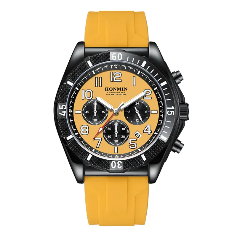 Men's Multi-Function Chronograph Watch Black Luminous Waterproof Quartz - Image 4