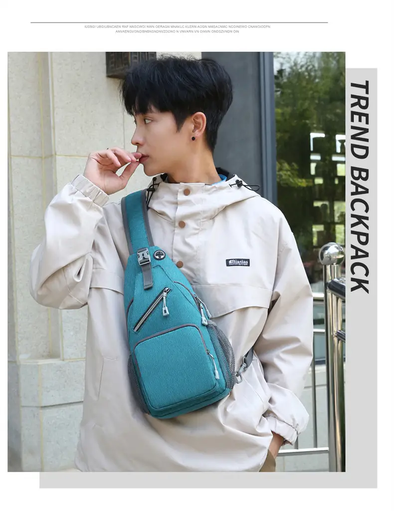 Men's Crossbody Bag with Tropical Print Shoulder Crossbody — feature 23