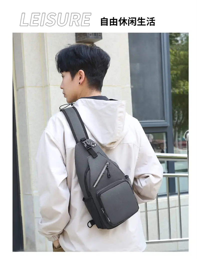 Men's Crossbody Bag with Tropical Print Shoulder Crossbody — feature 26