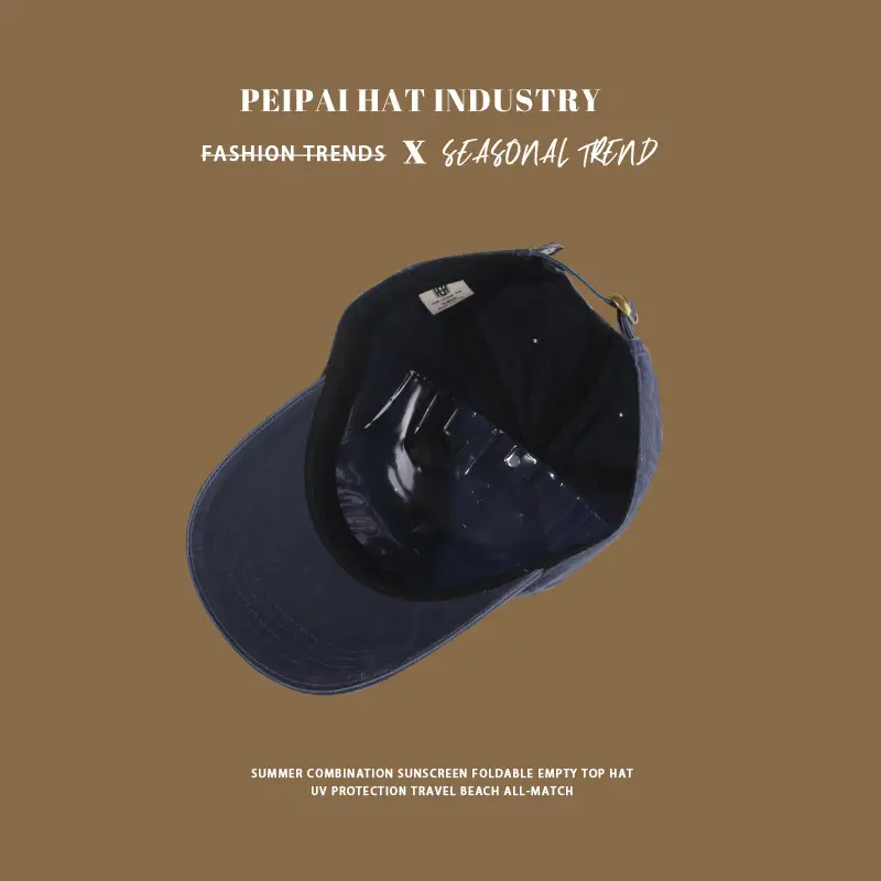 Women's Navy Blue Peave Hat with Adjustable Strap — feature 10