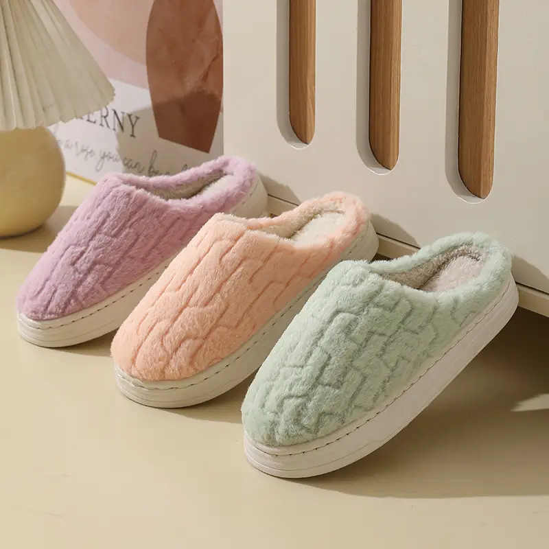 Cotton Slippers Women's Autumn and Winter Couple's Thick-soled Warm Moon Non-slip Slippers Men's Indoor Household Home fleece-lined Winter Slippers