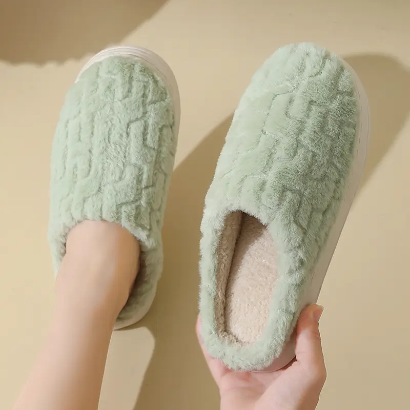 Cotton Slippers Women's Autumn and Winter Couple's Thick-soled Warm Moon Non-slip Slippers Men's Indoor Household Home fleece-lined Winter Slippers
