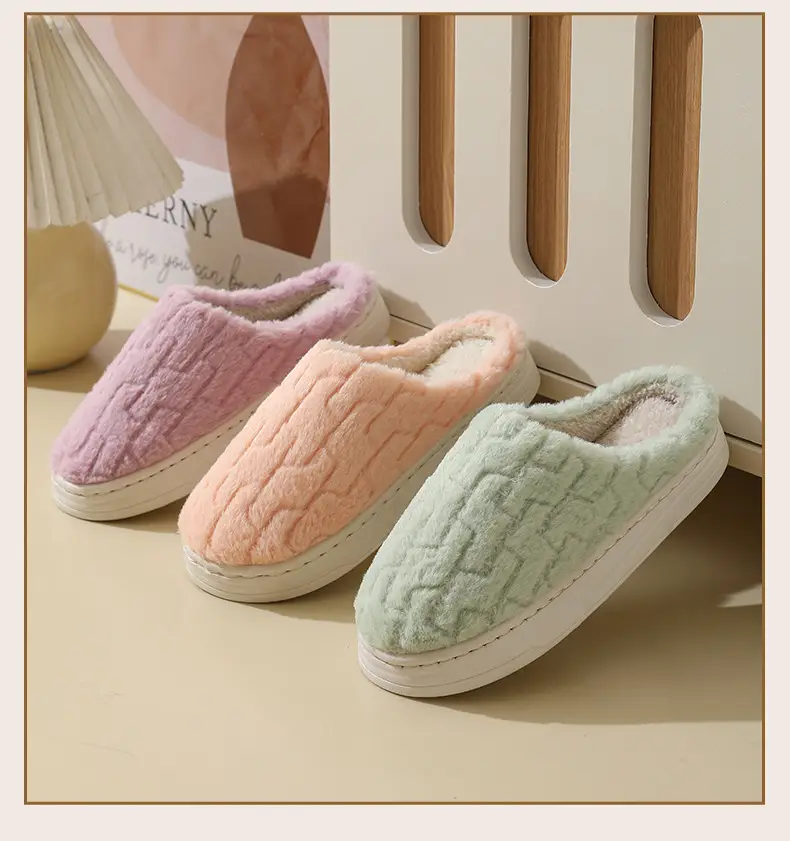Cotton Slippers Women's Autumn and Winter Couple's Thick-soled Warm Moon Non-slip Slippers Men's Indoor Household Home fleece-lined Winter Slippers — feature 13