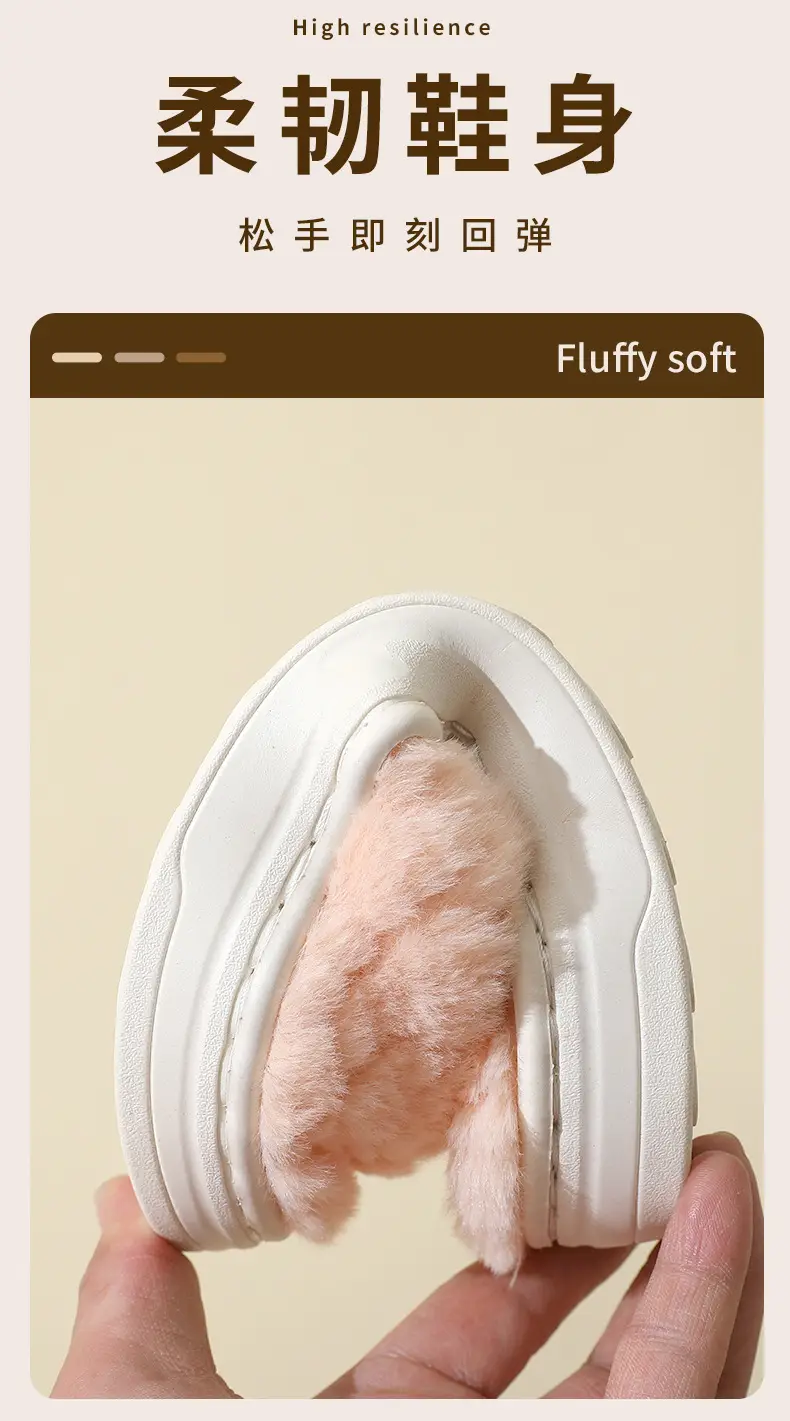 Cotton Slippers Women's Autumn and Winter Couple's Thick-soled Warm Moon Non-slip Slippers Men's Indoor Household Home fleece-lined Winter Slippers — feature 6
