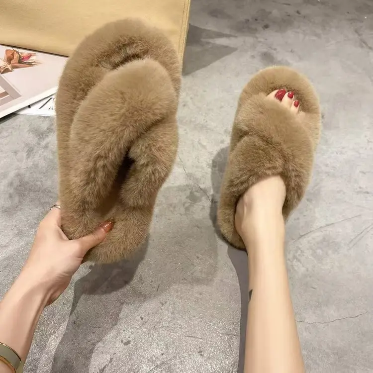 2024 New Style Fleece Lined Mao Slippers Black - Image 10