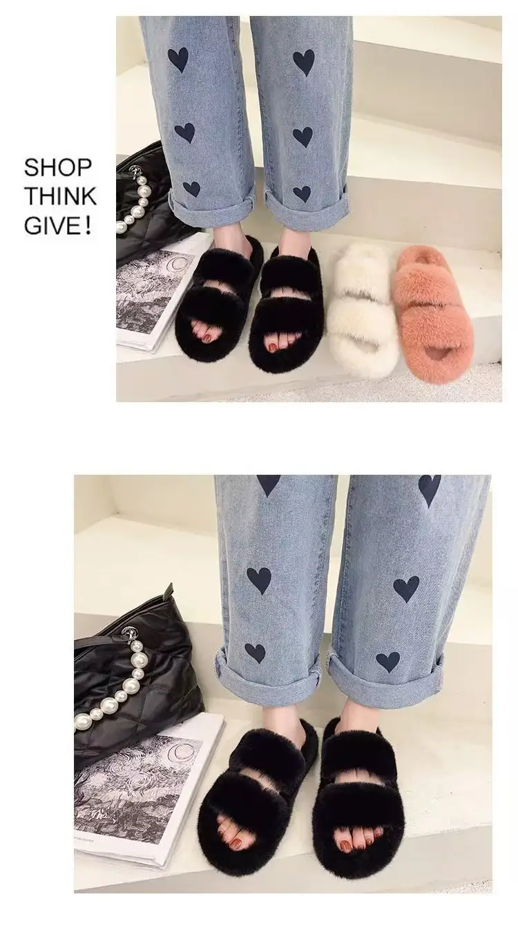 2024 New Style Fleece Lined Mao Slippers Black — feature 23