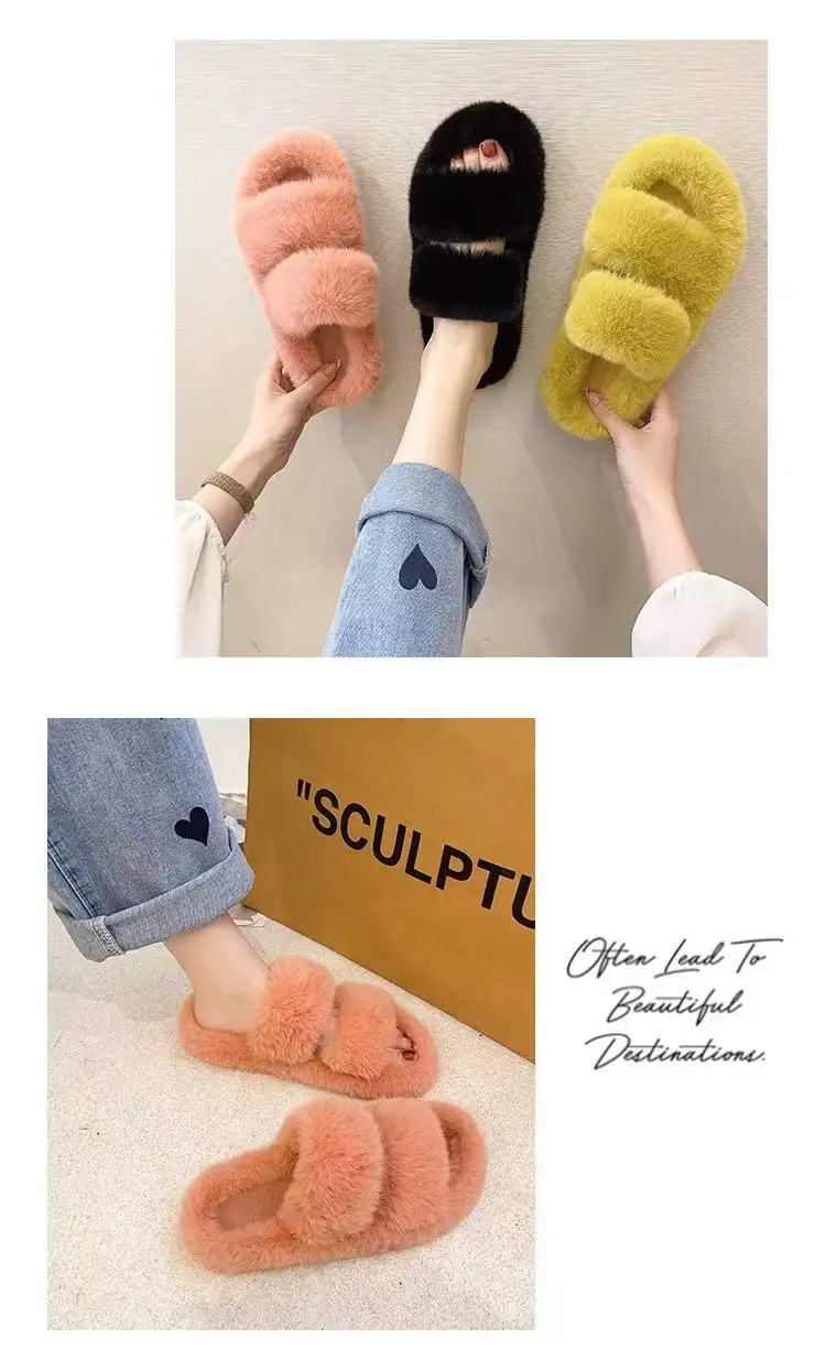 2024 New Style Fleece Lined Mao Slippers Black — feature 25