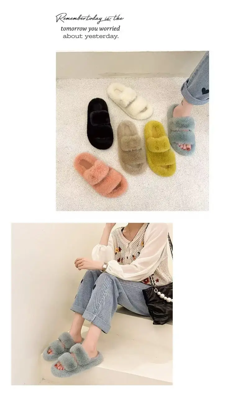 2024 New Style Fleece Lined Mao Slippers Black — feature 27