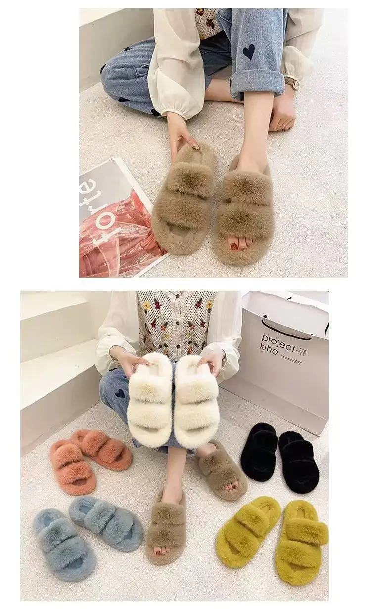 2024 New Style Fleece Lined Mao Slippers Black — feature 28