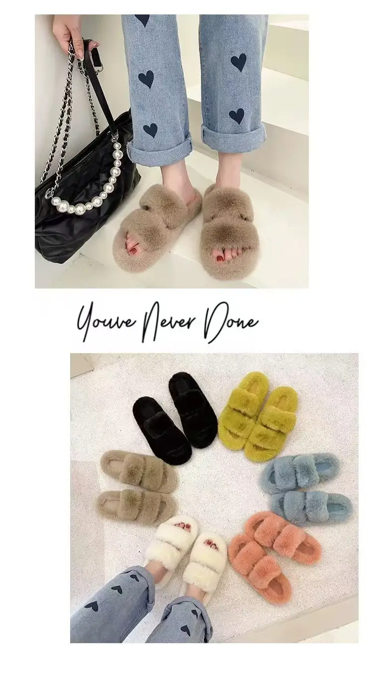 2024 New Style Fleece Lined Mao Slippers Black — feature 29