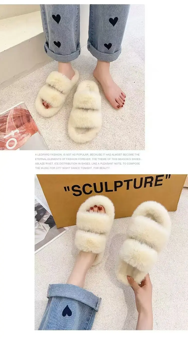 2024 New Style Fleece Lined Mao Slippers Black — feature 30