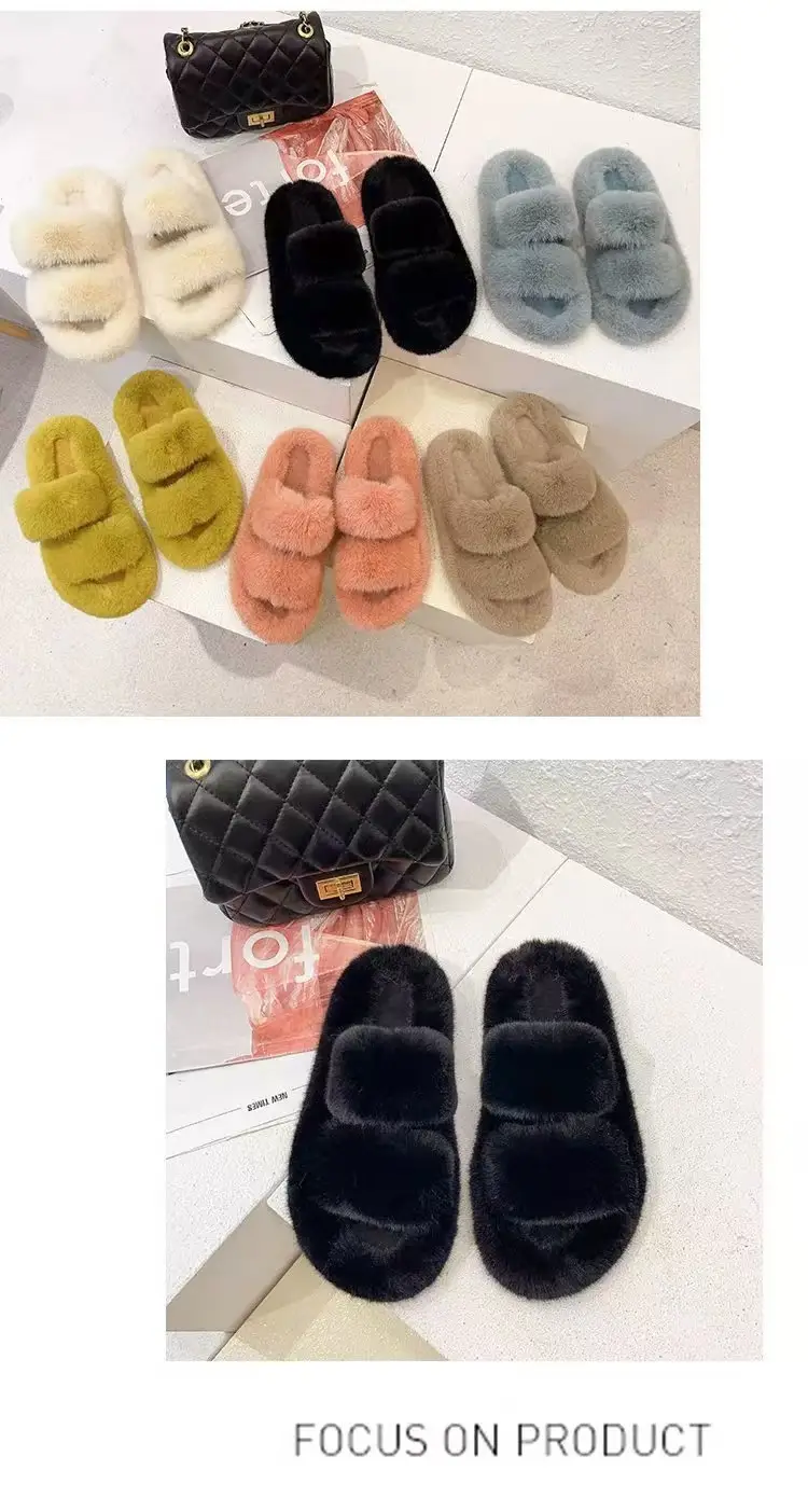 2024 New Style Fleece Lined Mao Slippers Black — feature 31