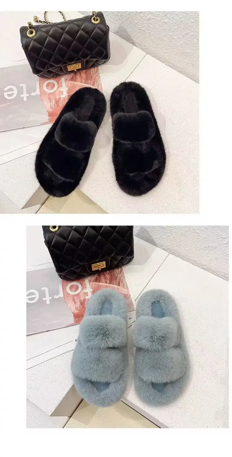 2024 New Style Fleece Lined Mao Slippers Black — feature 32