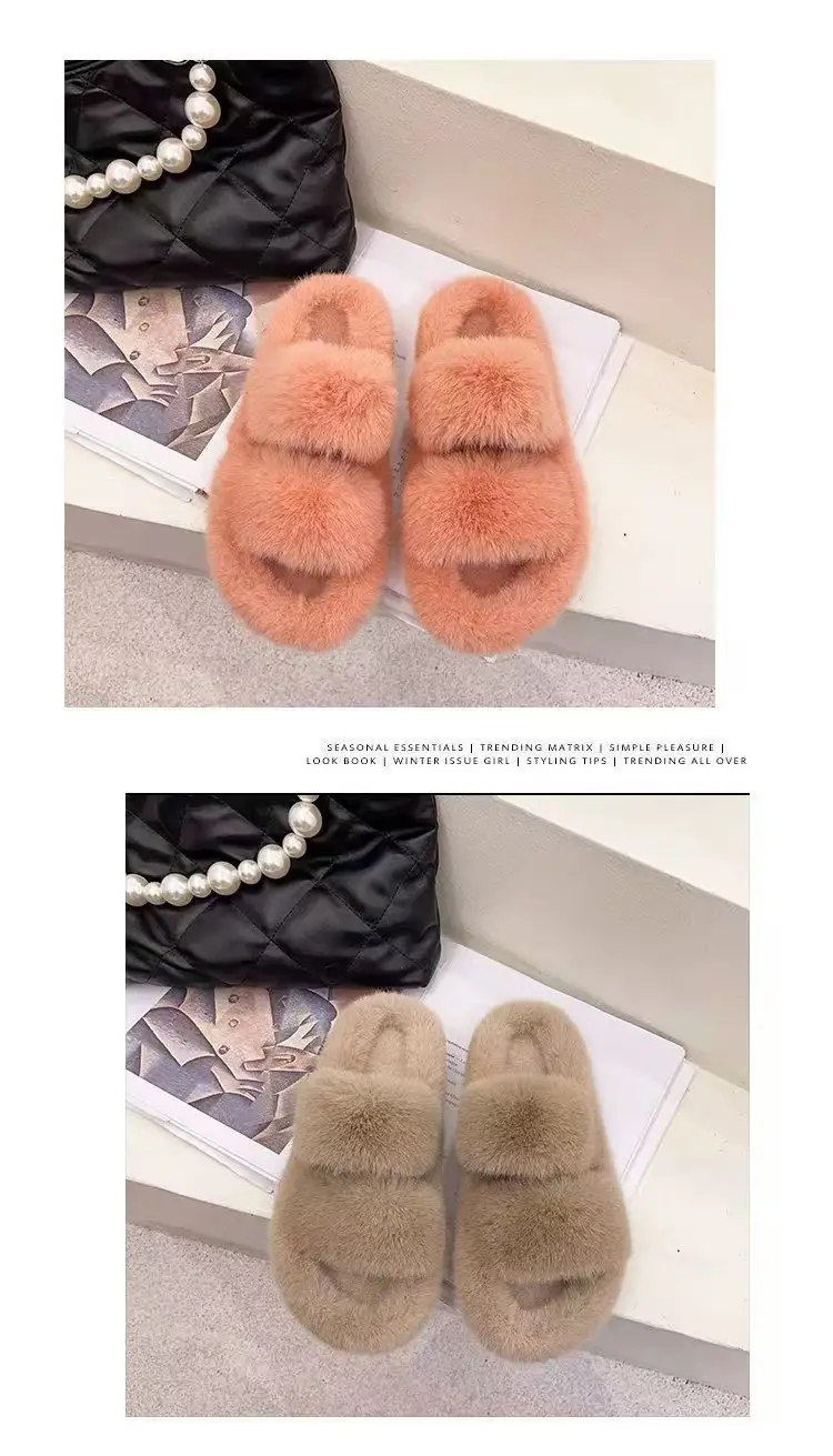 2024 New Style Fleece Lined Mao Slippers Black — feature 36
