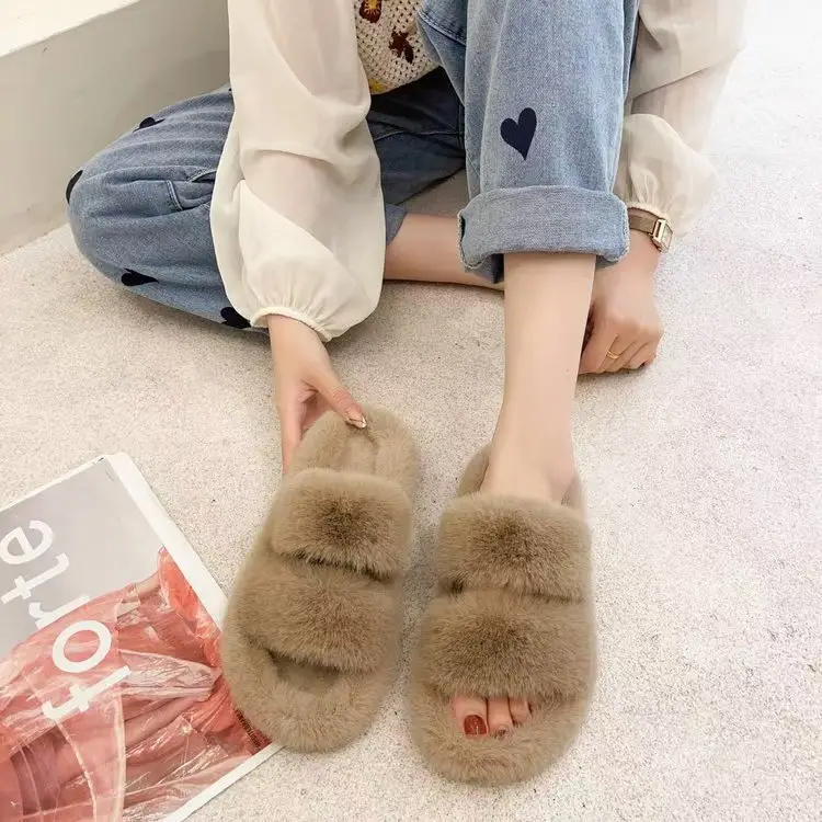 2024 New Style Fleece Lined Mao Slippers Black - Image 6