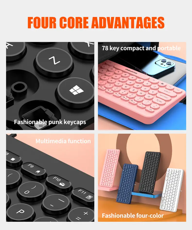 Notebook External K380 Keyboard Retro Round Keycap Mute Button Notebook Desktop Universal Neutral Keyboard — feature 16