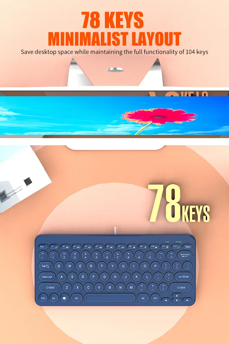 Notebook External K380 Keyboard Retro Round Keycap Mute Button Notebook Desktop Universal Neutral Keyboard — feature 17