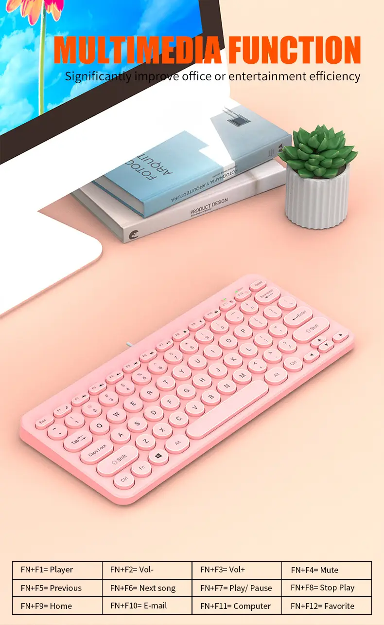 Notebook External K380 Keyboard Retro Round Keycap Mute Button Notebook Desktop Universal Neutral Keyboard — feature 19