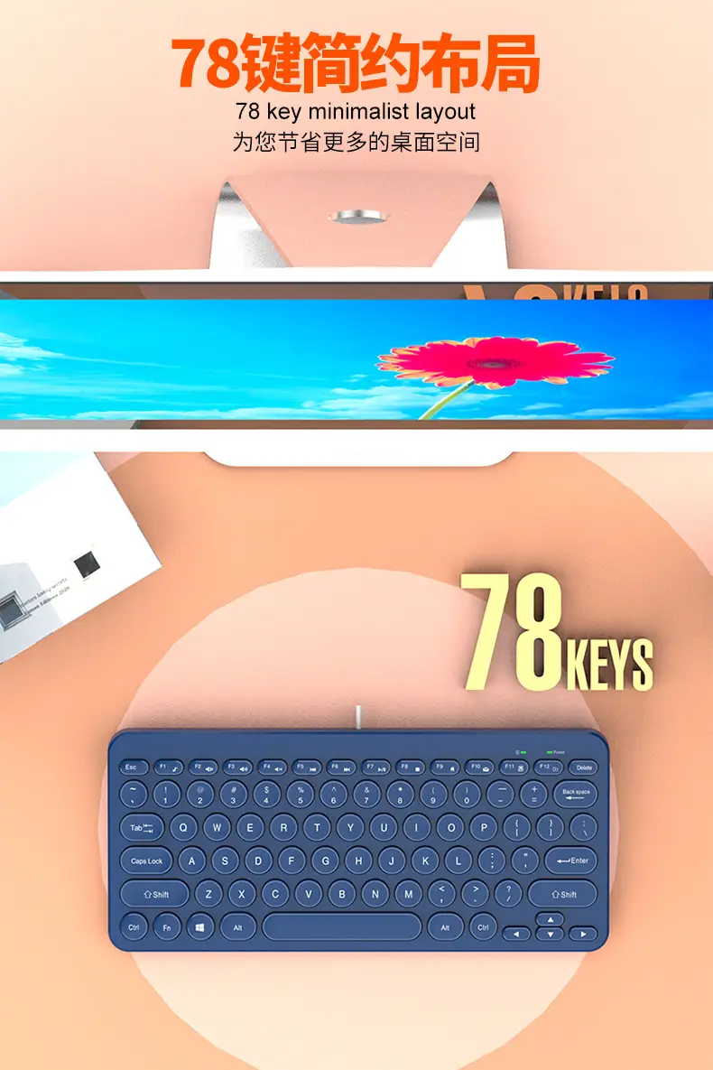 Notebook External K380 Keyboard Retro Round Keycap Mute Button Notebook Desktop Universal Neutral Keyboard — feature 4