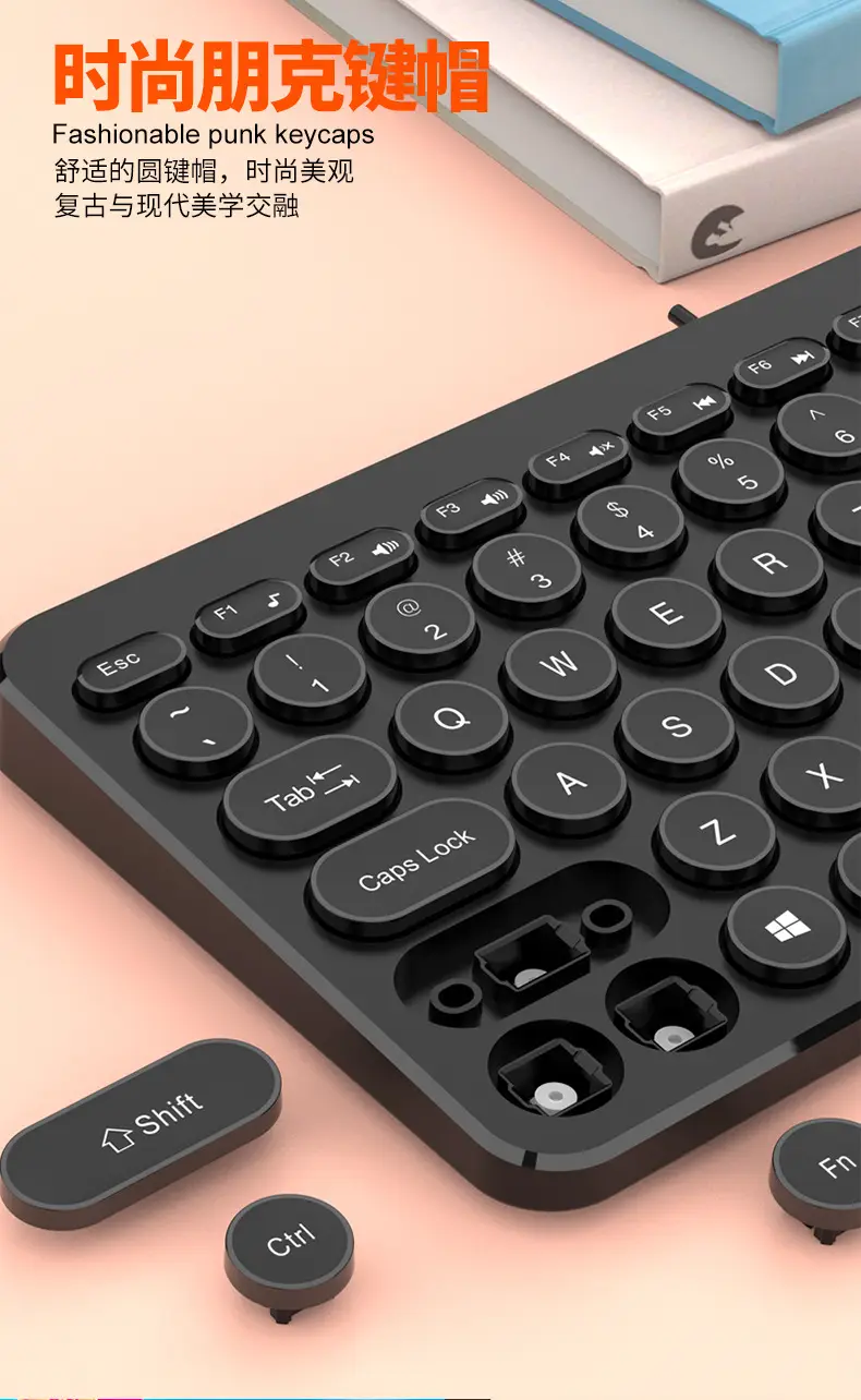 Notebook External K380 Keyboard Retro Round Keycap Mute Button Notebook Desktop Universal Neutral Keyboard — feature 5