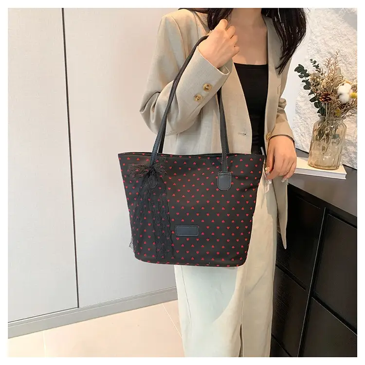 Women's Bow Shoulder Bag with Polka Dot Design - Image 7