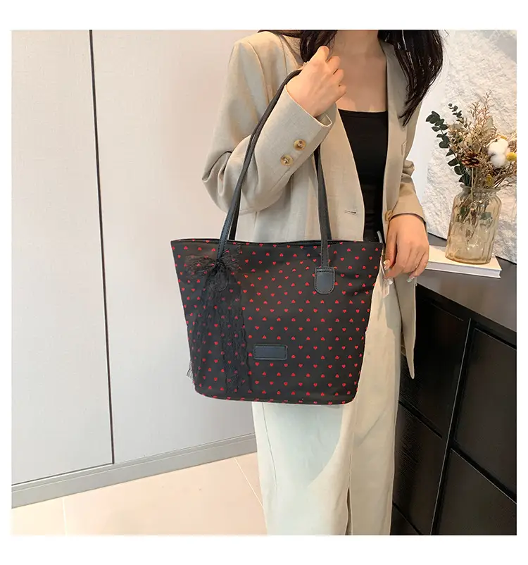 Women's Bow Shoulder Bag with Polka Dot Design — feature 14