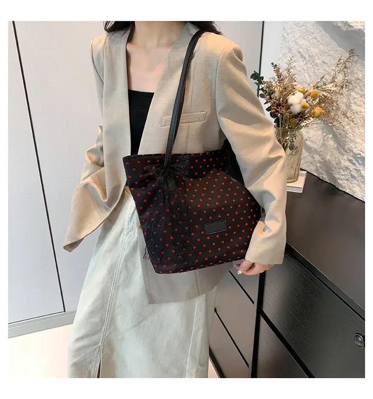 Women's Bow Shoulder Bag with Polka Dot Design — feature 15