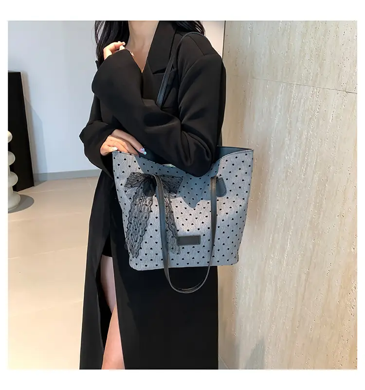 Women's Bow Shoulder Bag with Polka Dot Design — feature 21