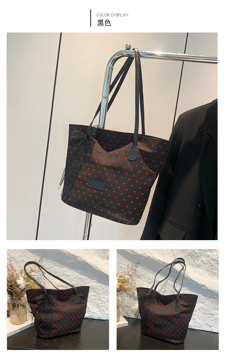 Women's Bow Shoulder Bag with Polka Dot Design — feature 23