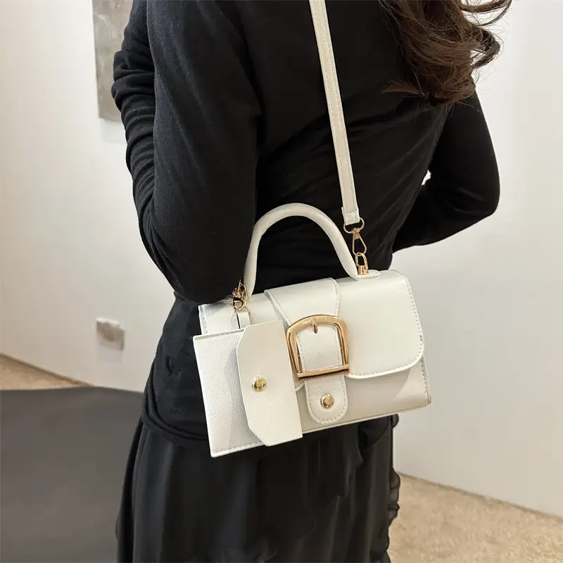 Black Small Square Handbag for Women - Image 9