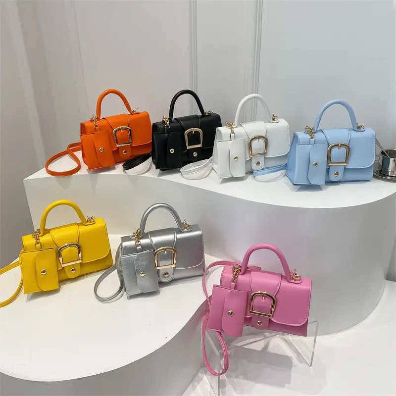 Black Small Square Handbag for Women - Image 11