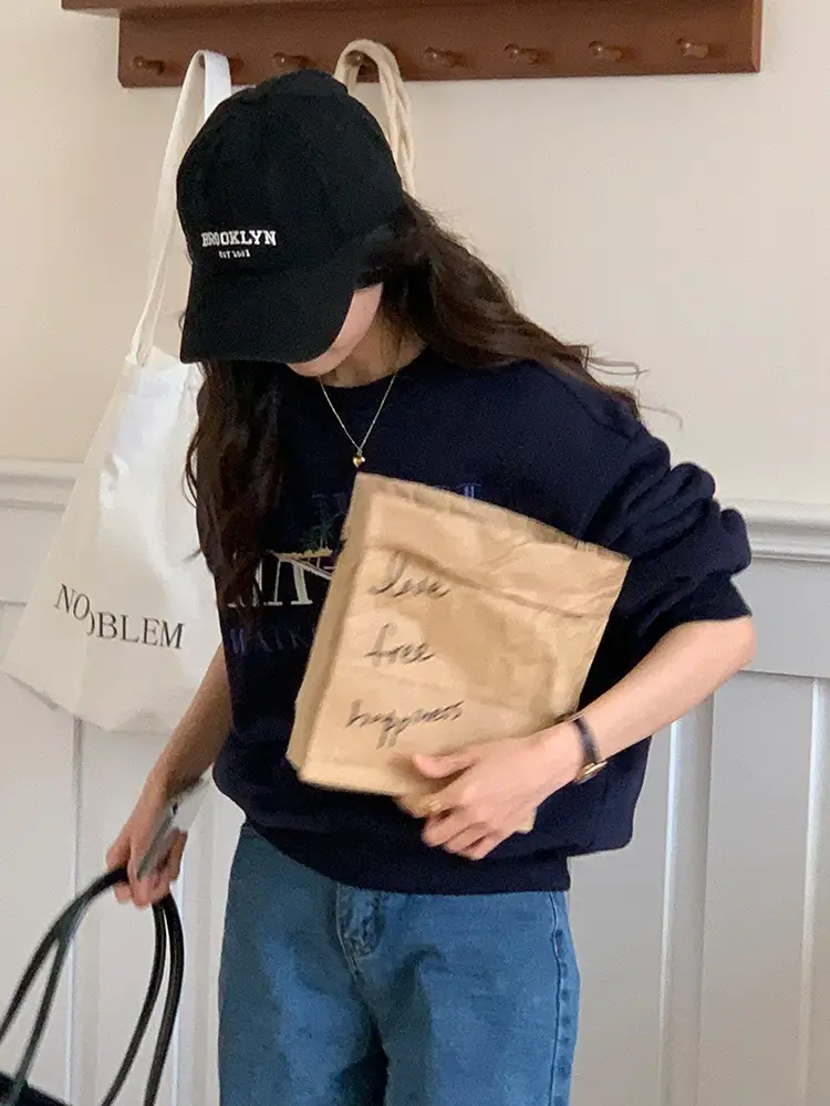 Women's Brooklyn Navy Cap Extra Large Wide Brim — feature 39