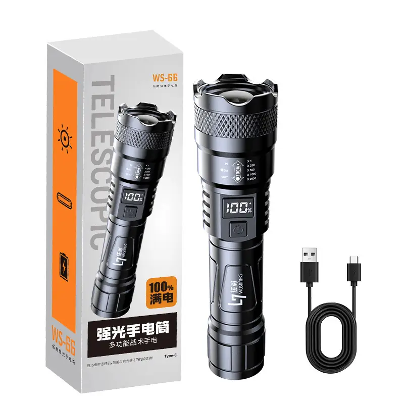 18650 Mini Zoom Flashlight Outdoor Rechargeable