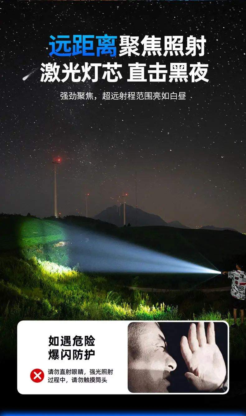 18650 Mini Zoom Flashlight Outdoor Rechargeable β feature 3