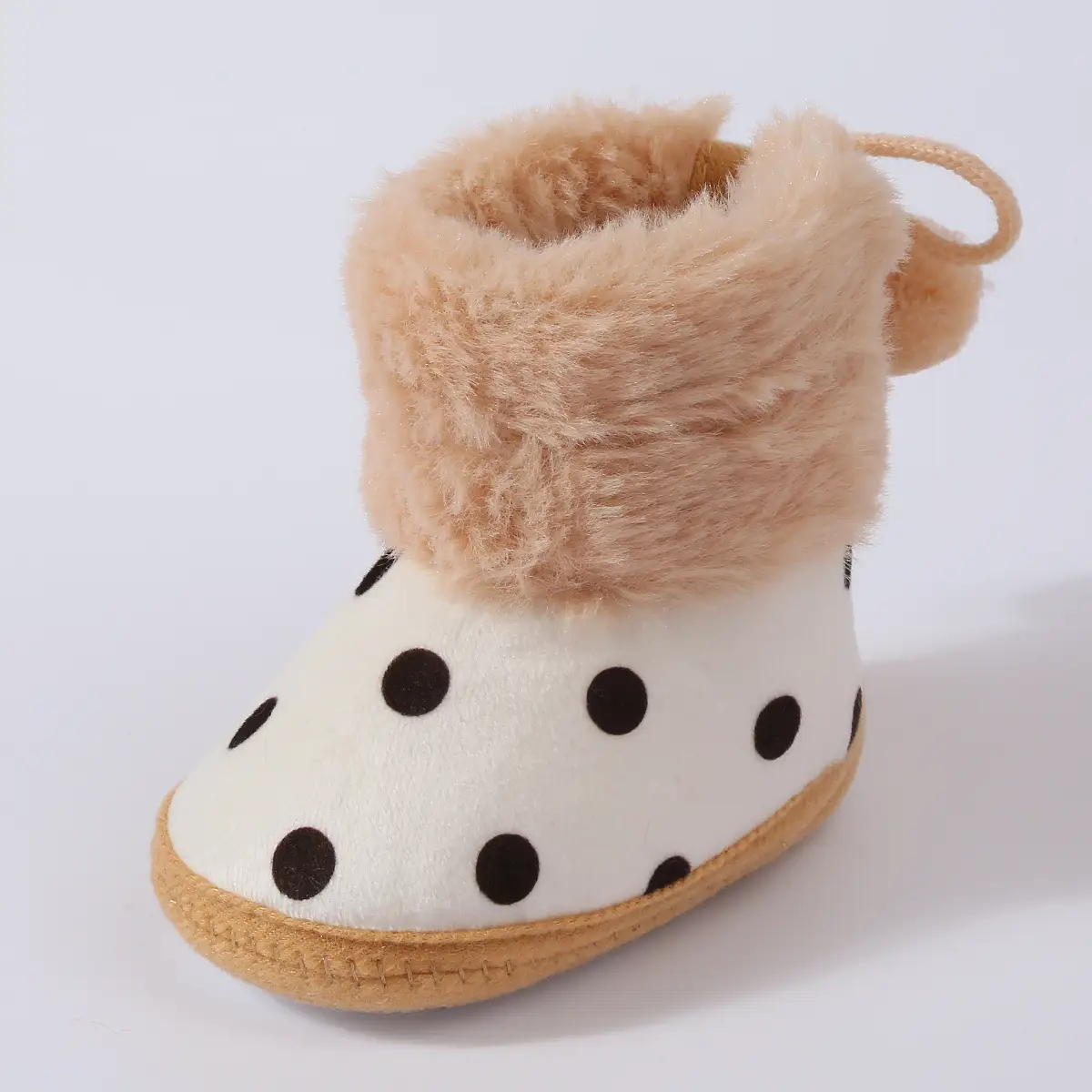 Red Polka Dot Baby Slippers for 0-1 Year Old — feature 5