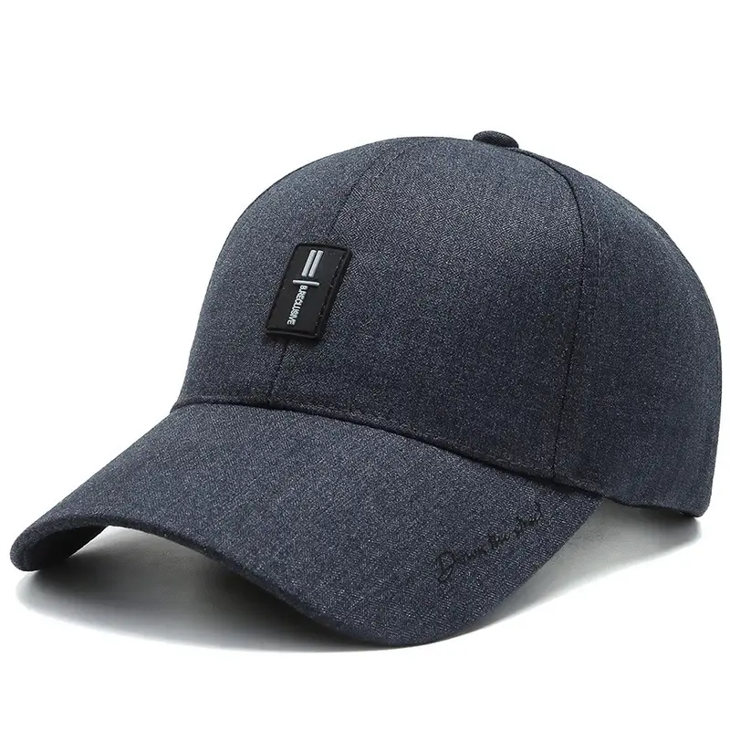 Men's Grey Offset Letter Baseball Cap with Adjustable Strap - Image 3