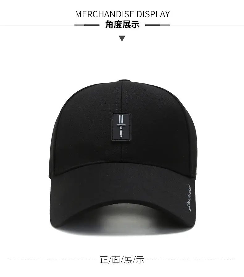 Men's Grey Offset Letter Baseball Cap with Adjustable Strap — feature 5