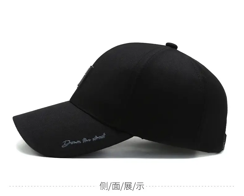 Men's Grey Offset Letter Baseball Cap with Adjustable Strap — feature 7