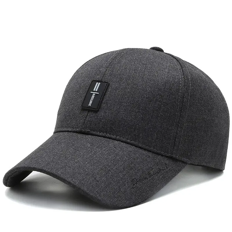 Men's Grey Offset Letter Baseball Cap with Adjustable Strap - Image 4