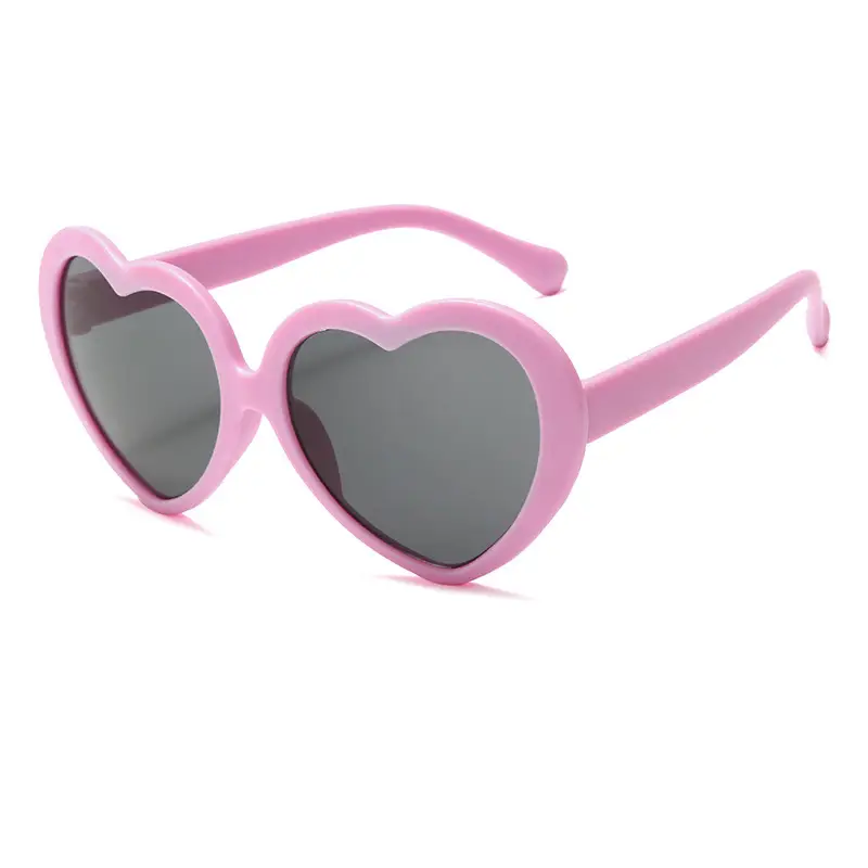 Heart-Shaped Anti-UV Kids Sunglasses Pink