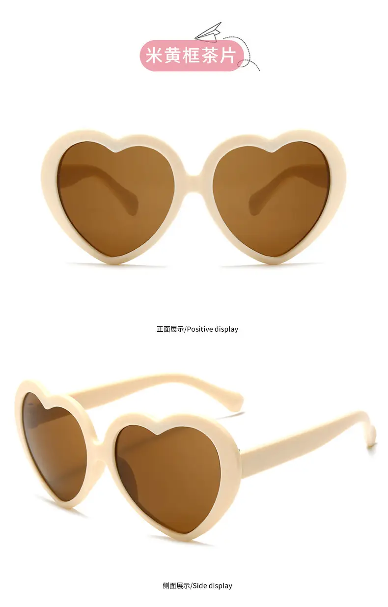 Heart-Shaped Anti-UV Kids Sunglasses Pink — feature 11