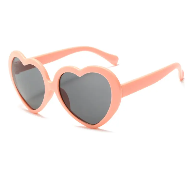 Heart-Shaped Anti-UV Kids Sunglasses Pink