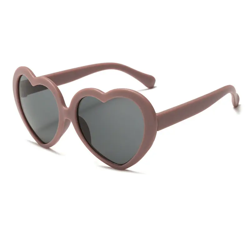 Heart-Shaped Anti-UV Kids Sunglasses Pink